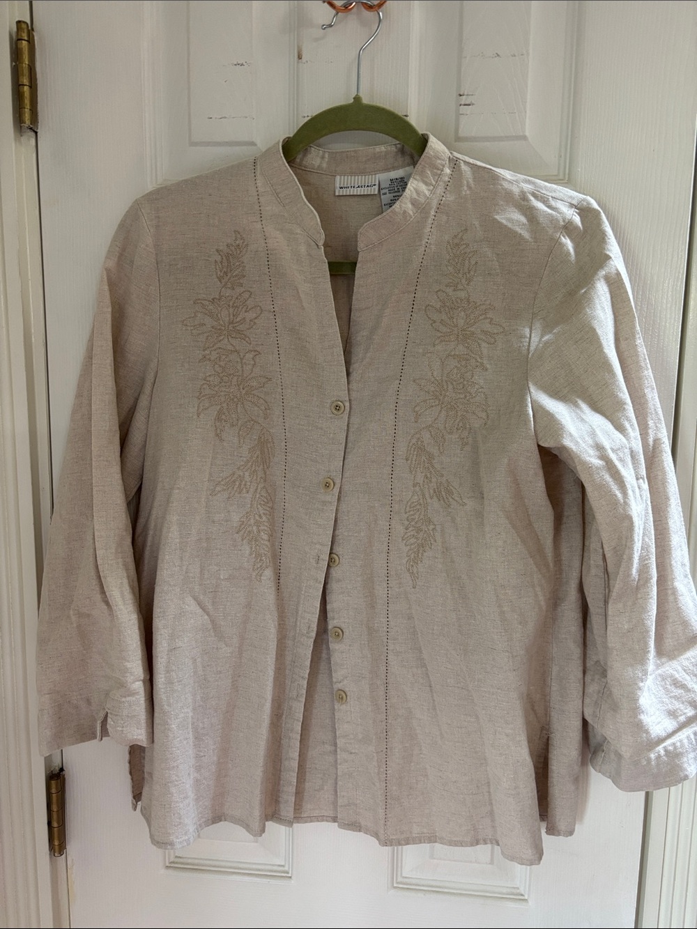 White Stag Cream Embroidered Button-Front Jacket